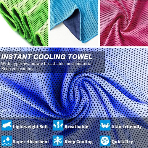 YQXCC Cooling Towels Cool Cold for Neck, Microfiber Soft Breathable Chilly Towel for Yoga, Golf, Gym, Camping, Running, Workout & More Activities