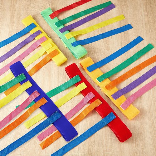 Wettarn 20 Pcs Catch Tail Game Belt Field Day Games Stretchable Catching Training Equipment Colorful Play Sets for Adults Kids Family Party Camping Outdoor Yard Picnic Carnival Games Activities