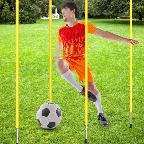 JellyArch Agility Training Equipment Soccer Speed Training Includes 4 Adjustable Soccer Agility Poles 4 Agility Hurdles 6 Soccer Cones for Youth Adults Athletes Football Soccer Training (Yellow)