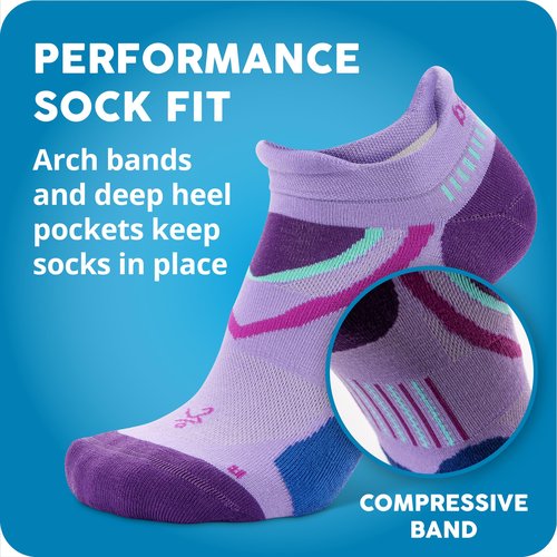 Balega Ultraglide Cushioning Performance No Show Athletic Running Socks for Men and Women (1 Pair), Light Aqua/Lake Blue, Medium