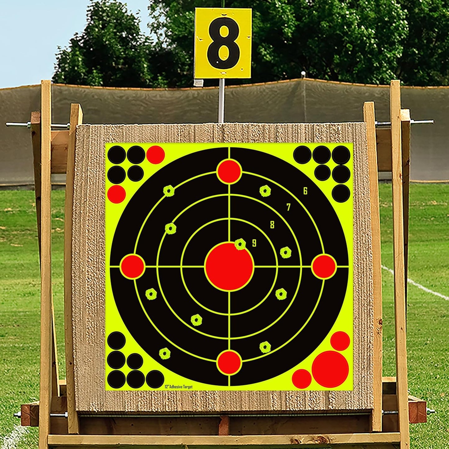 12x12 inch Silhouette Splatter Targets - Bright Fluorescent Yellow Easily seen on Impact When Hitting Target for BB Guns, airguns, Rifles, Indoor and Outdoor ranges (10/25/50 Pack)