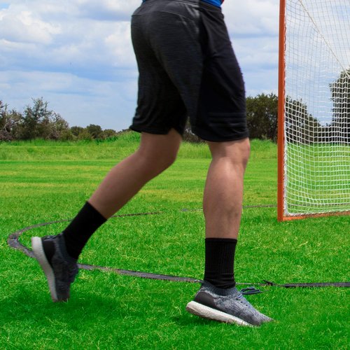Champion Sports Men’s Lacrosse Crease: Rhino Flex Portable Lacrosse Goal Crease - 18’ Diameter All Weather Crease with Weights, Stakes and Carry Bag