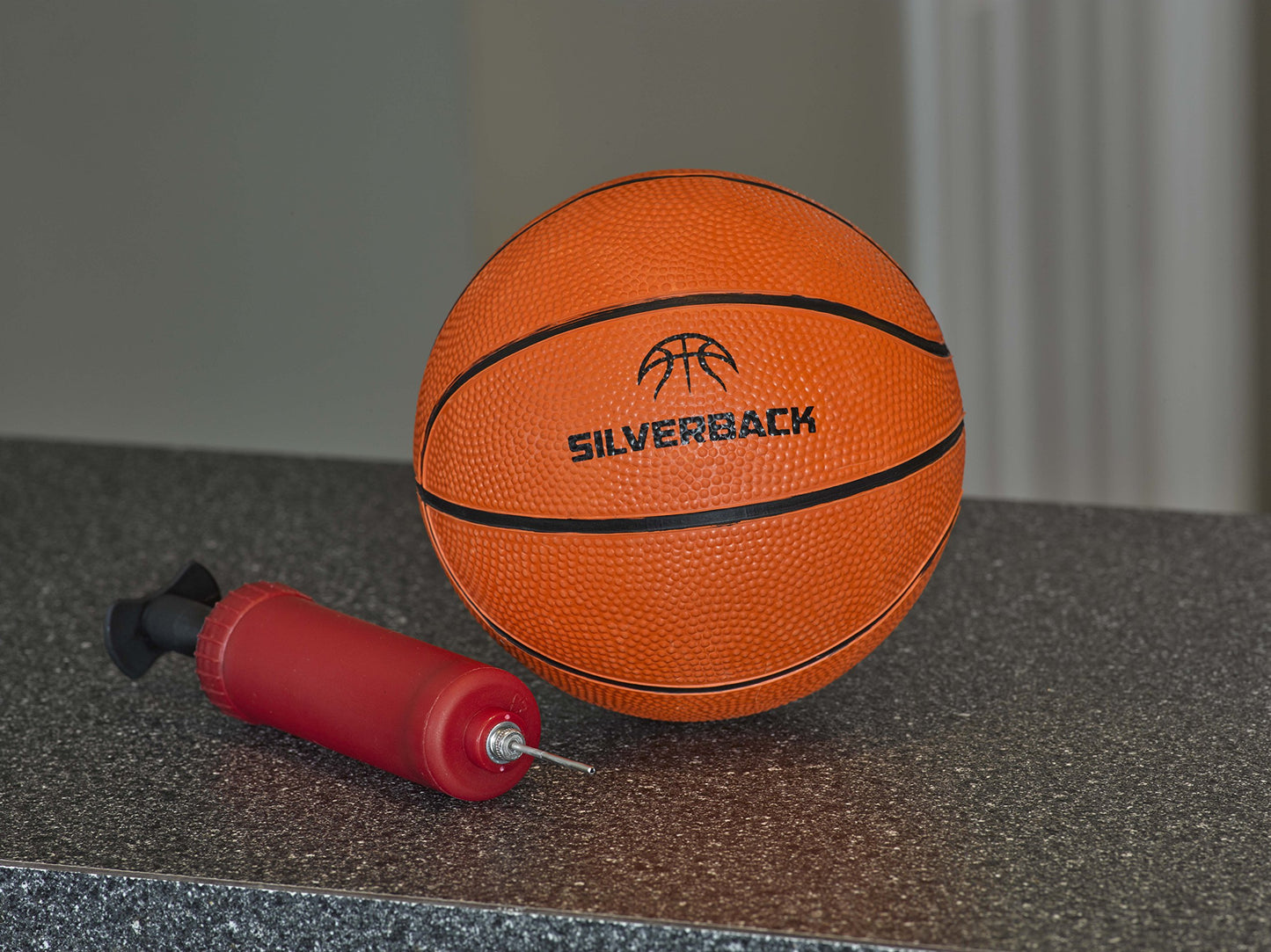 Silverback 23" LED Light-Up Over the Door Mini Basketball Hoop Includes Mini Basketball and Air Pump , Black