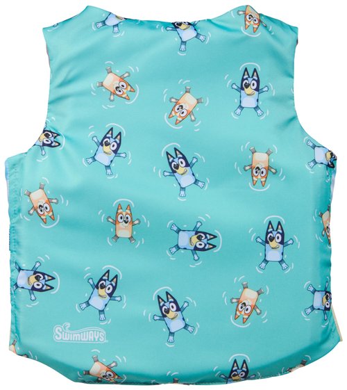 SwimWays Bluey Life Jacket, US Coast Guard Approved Kids Swim Vest, 33-55 lbs, Bluey