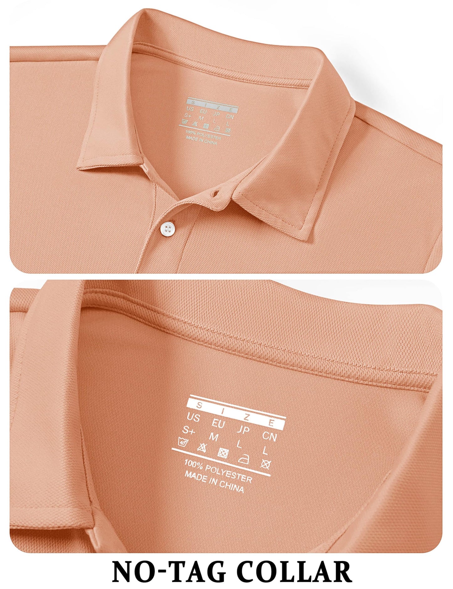TACVASEN Mens Golf Shirt Dry Fit Mens Polo Shirts Short Sleeve Performance Golf Polos for Men with Collar Work Shirts Apricot, XL