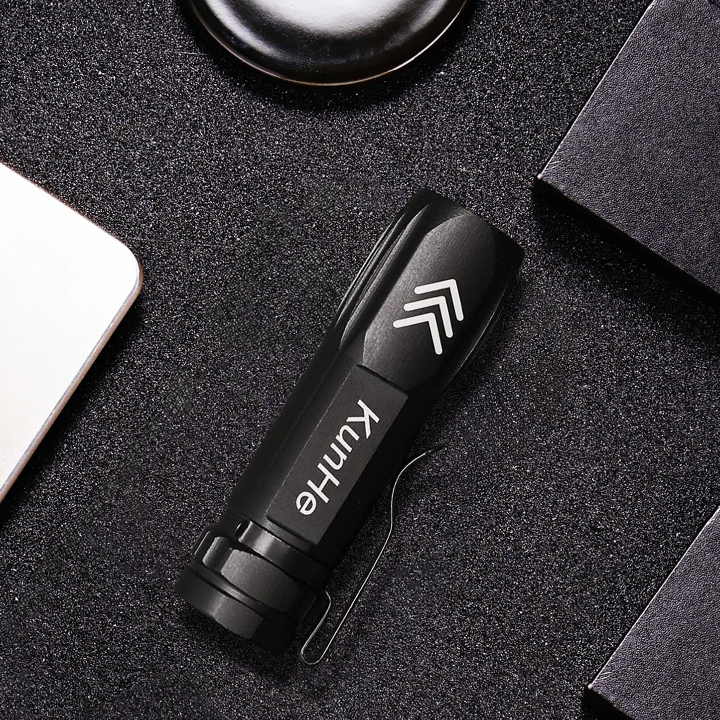 KunHe 5 Pack Mini Flashlight Rechargeable Bulk USB-C Small High Lumen Flashlight Single Mode - Simple On/Off Operation, Clip-on Portable Pocket Flash Light for EDC Emergency Home Use