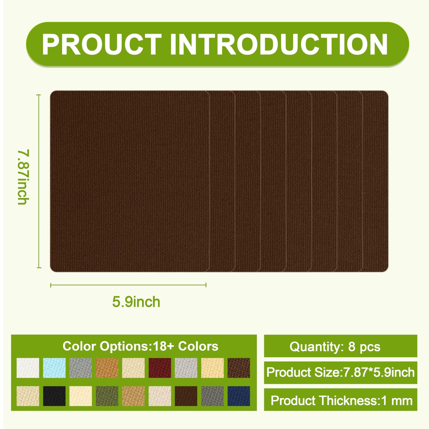 Besezx Canvas Repair Patch,Outdoor Gear Patch, 7.87x5.9 Inches 8PCS,Waterproof Self-Adhesive Fabric Repair Tape for Repairing Boat Covers,Sun Shades,Sofas,Tents,Lounge Chairs,Awnings (Dark Brown)