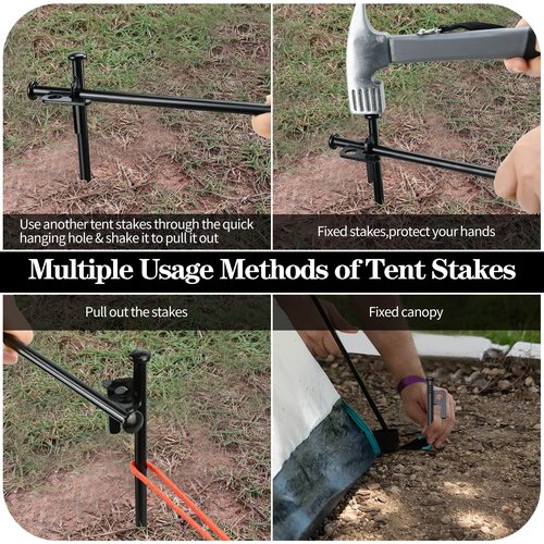 8/16/32 Pack 8in Heavy Duty Forged Steel Tent Stakes, with Storage Bag, for Camping(8 Pack 8in Tent Stakes)