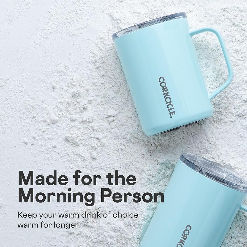 Corkcicle 16 oz Triple-Insulated Coffee Mug with Handle - Powder Blue