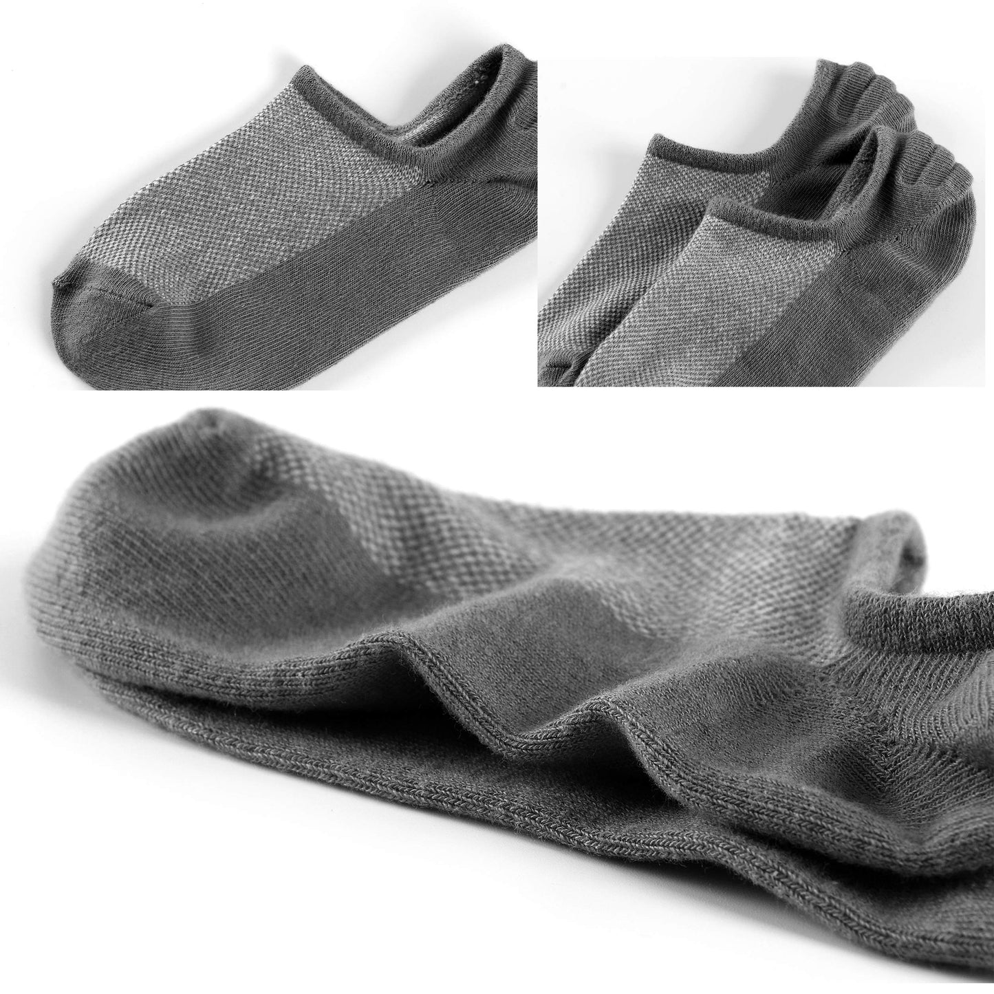 Mottee&Zconia No Show Sock Low Cut Ankle Short Socks for Men Basic Casual Anti-skid Cotton Socks with Non Slip Grips