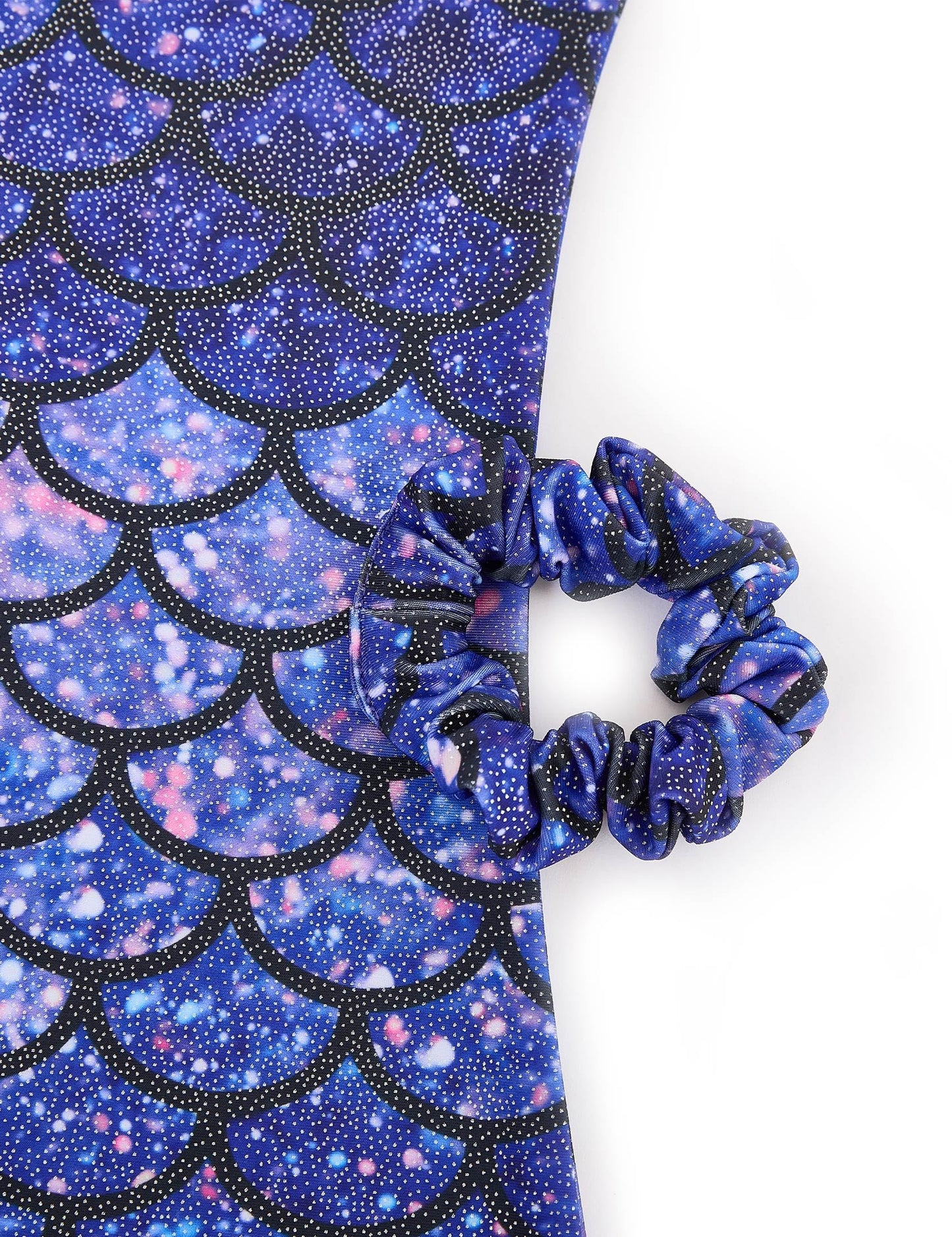 Tstiti Gymnastics Leotards for Girls 2 Pack Sparkly Kids Biketards Dance Unitards Matching Hair Scrunchies Heart Mermaids 4-5 T