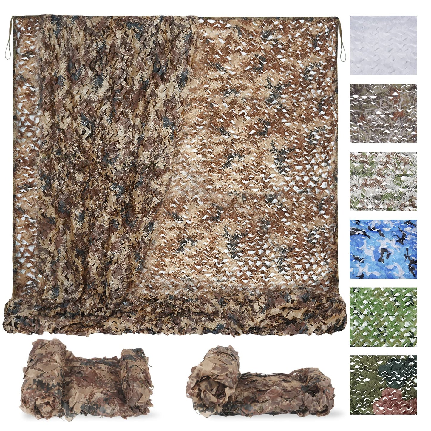 Sposuit Camo Netting - Camouflage Mesh Net, Military Camo Net for Hunting Bulk Roll, Camouflage Tarp Sunshade for Party Decorations, Sunshade, Camping Ghillie Netting