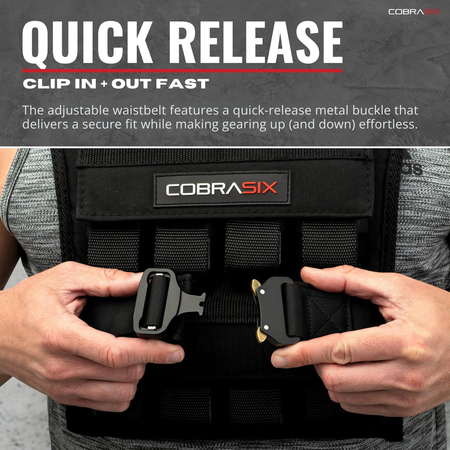 CobraSix 44lb Weighted Vest for Men | Adjustable Strength Training Weight Vest with Removable Iron Weights | Heavy-Duty Weighted Vest for Running, Rucking, Walking, CrossFit & Calisthenics
