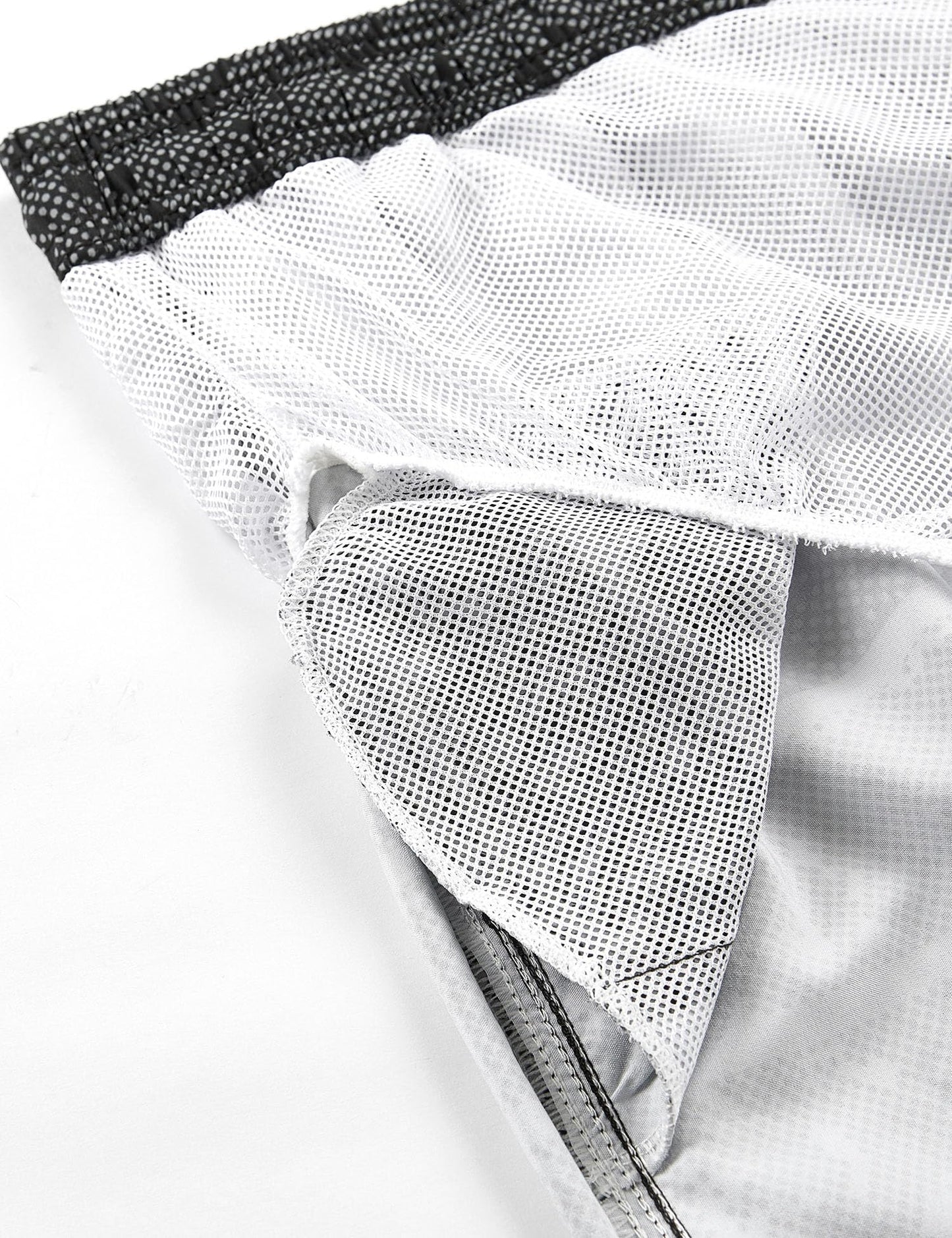 ELETOP Men's Swim Trunks Quick Dry Bathing Suit Swimming Board Shorts Mesh Lining Beach Swimwear Stripe Grey XL