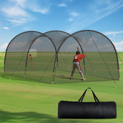 Shopsource Baseball Batting Cage, 22x12x8 Feet Baseball & Softball Hitting cage for Backyard Park, Portable Batting Cage System w/Carrying Bag