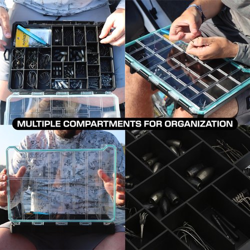 Evolution Fishing BallistiX Terminal Tackle Tray - Waterproof, Anti-Corrosion, One Hand Latch, Clear Lid, Lure Box, Tackle Storage