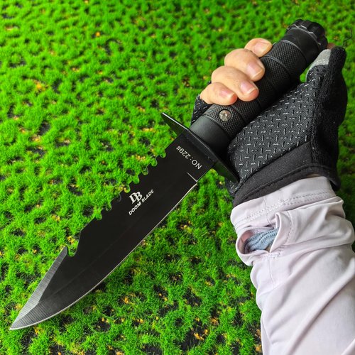 DOOM BLADE 11" Stylish Survival Tactical Fixed Blade Knife with Sheath - Made of Stainless Steel - Bushcraft and Camping Knife Survival - Perfect EDC Hunting Knife