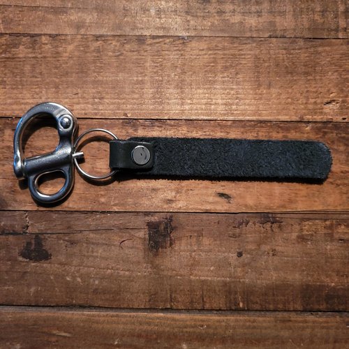 WorkingFire Firefighter Quick Release Shackle with Leather Handle for SCBA MASK Marine Grade Stainless Steel Fixed Snap Shackle Lanyard