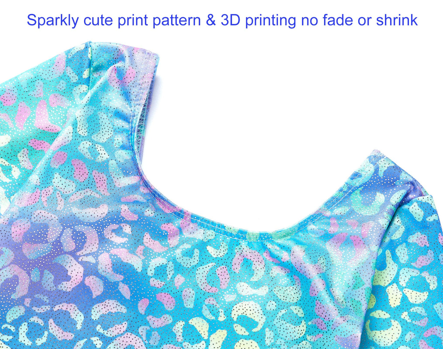 Domusgo Long Sleeve Leotard for Girls Gymnastics Size 7-8 Years Old Sparkly Green Purple Leopard Outfits