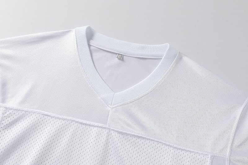 Blank Women Football Jersey Mesh Athletic Shirt - White, Large (Variation: White+Large)