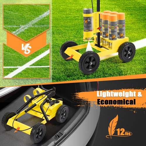 CAROD Striping Line Marking Machine, Parking Lot Striping Machine, Compatible with Professional Inverted Striping Spray Paint, Line Striper Machine for Fast and Accurate Marking, Yellow