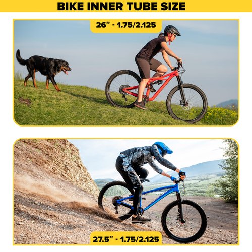 Ultraverse Bike Inner Tube for 26 X 1.75/1.95/2.10/2.125 inch Bicycle tire Sizes with Presta Valve - Rubber Tubes for Mountain and Trail, Cruisers, MTB, and All Terrain Bikes – Set of 2