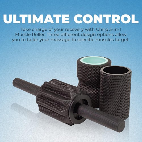 Chirp 3-in-1 Muscle Roller - Customizable Recovery Massager for Targeted Deep Tissue Massage, Pressure Point Relief for Back and Legs, Durable Foam Roller Supports up to 500 lbs, 4 x 4 x 24 inches