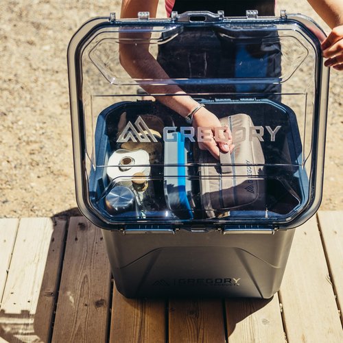 Gregory Alpaca 50L Waterproof Gear Organization/Camping Gear Box with Transparent Removeable Lid, Slate Blue