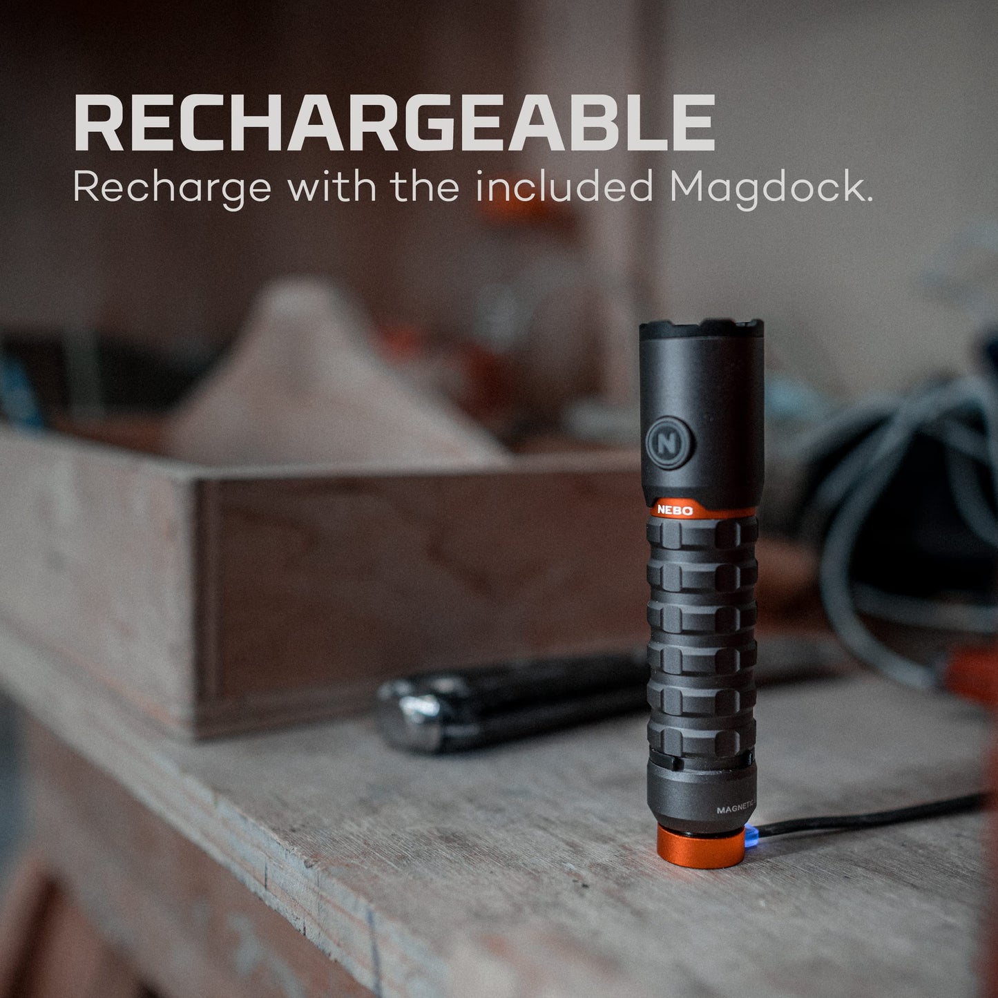 NEBO Torchy 2K Rechargeable Pocket Flashlight | 2000 Lumen Rechargeable Pocket Flashlight, 5 LED Light Modes, Water & Impact Resistant for Camping, Hunting, Hiking