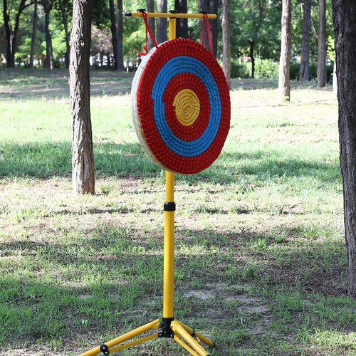 SOPOGER Archery Target for Backyard Adult, Easy Arrow Removal Bow Target, Durable Bow and Arrow Target for Youth Outdoor Shooting Practice (Straw Target Red)