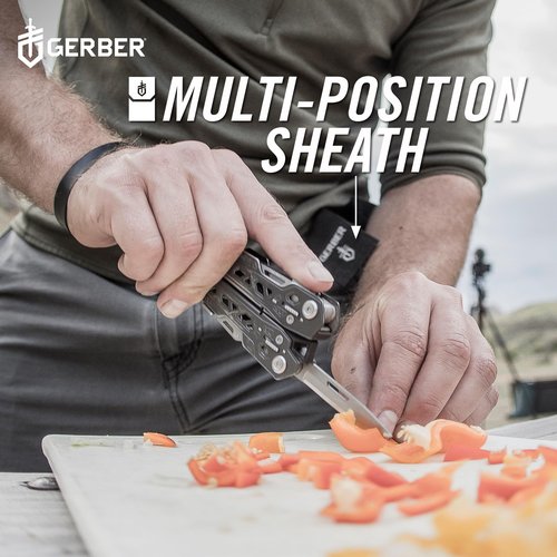 Gerber Gear Truss 17-in-1 Multitool with Pocket Knife and Needle Nose Pliers - Gifts for Men, Compact EDC Gear, Black with Standard Sheath