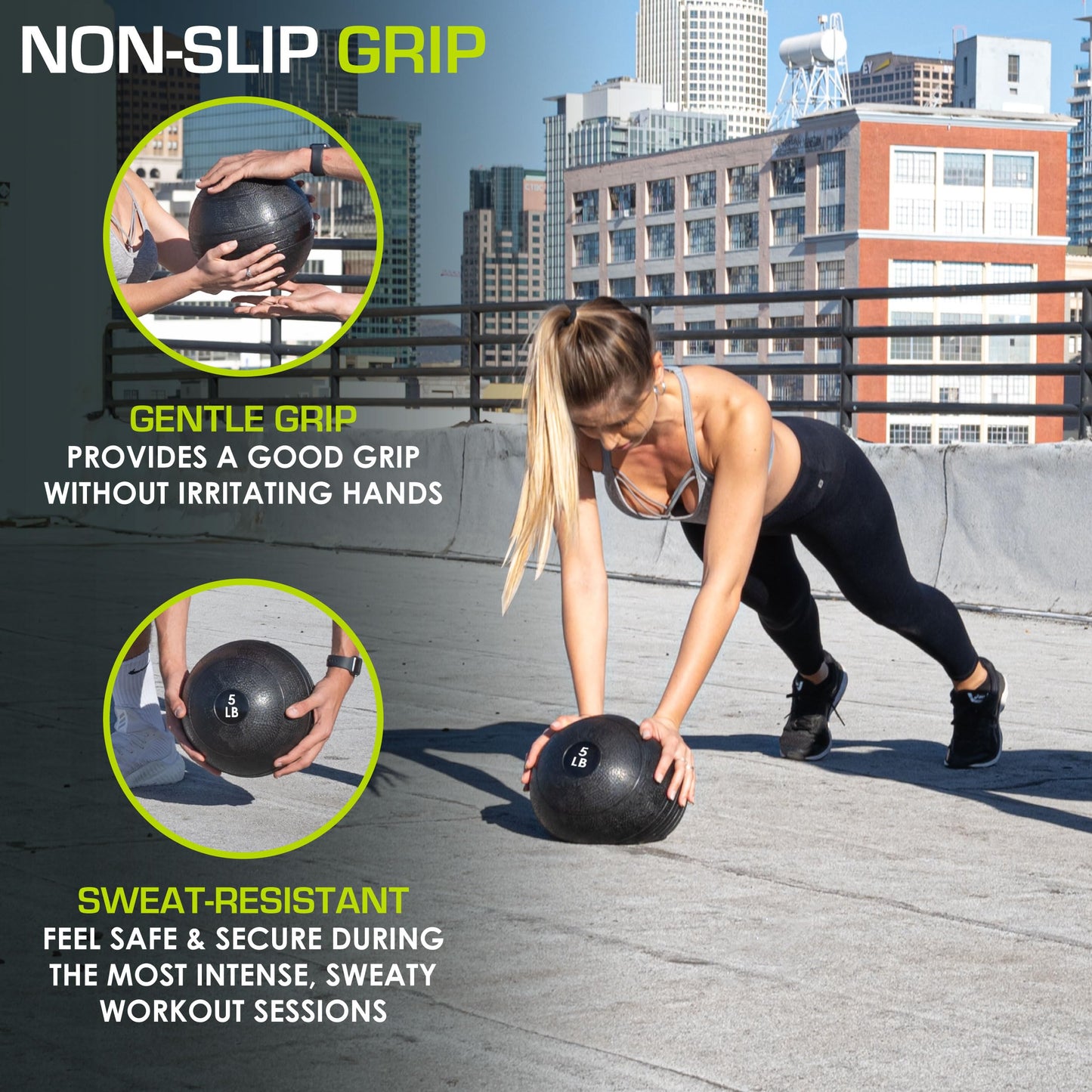 ProsourceFit Slam Medicine Ball, Classic Dead Weight Balls for Strength and Conditioning Exercises, Cardio and Core Workouts, 5lb, Black