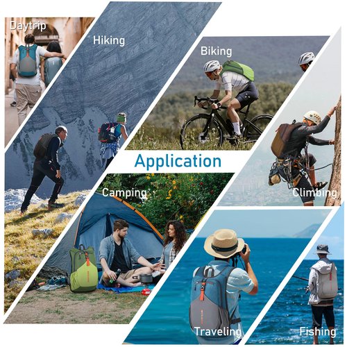 BECOJADDE 15L Small Hiking Backpack for Men Women Foldable Packable Back Pack Ultralight Hiking Daypack for Travel Camping Outdoor, Beige