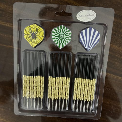 MaxMau Steel Tip Darts Set,Professional Darts Metal Tip,Metal Darts for Dartboard,18 pcs