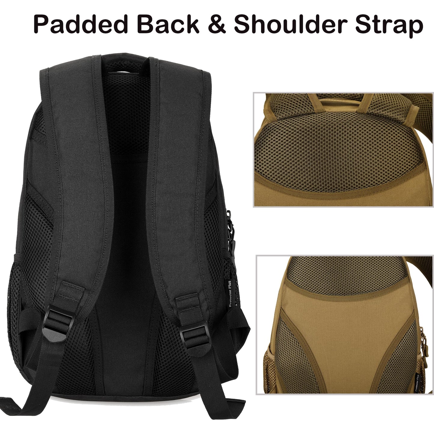 CREATOR Military Tactical Backpack for Men Mini Daypack Small Tactical Assault Bag for Hunting Camping Trekking (Black-15L)