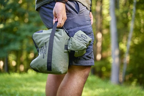 Buffalo Creek Supplies All Weather Durable Front and Rear Shooting Bag Combo, for Target Sports, Shooting Bench Rest Bag for Hunting & Competition Sports- Unfilled (Olive Drab)