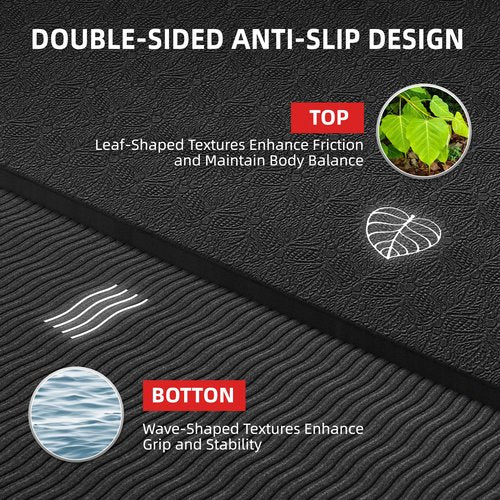 GymCope Large Yoga Mat 6'x4', Extra Thick Exercise Mat 6/8/10/12mm, Double Wide Workout Mat for Home Gym Flooring, Oversized XL Fitness Matt, Pilates, Weight Lifting, Stretch, Wrestling