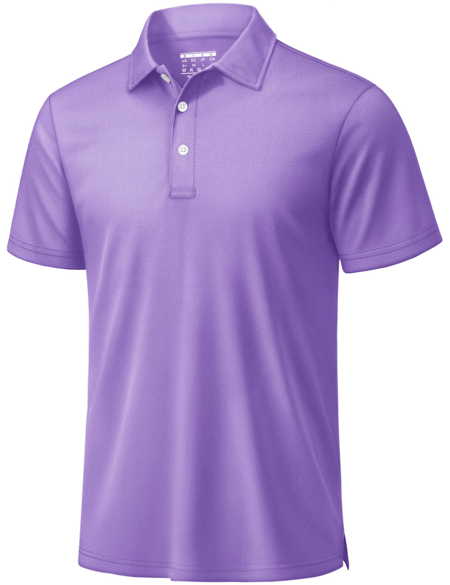 TACVASEN Mens Golf Shirt Dry Fit Mens Polo Shirts Short Sleeve Performance Golf Polos for Men with Collar Work Shirts Light Purple, XL