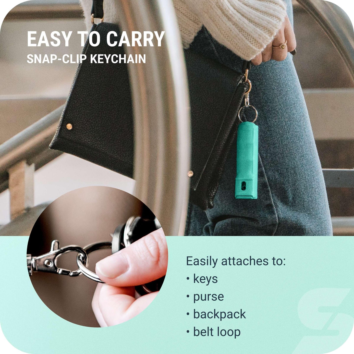 SABRE Pepper Gel Spray with Fast Flip Top Safety & Snap‑Clip Keychain for Self Defense - Max Strength with UV Dye, Finger Grip, Reduces Wind Blowback,10-Sec Spray,14ft Range, Made in USA, 0.54 fl oz