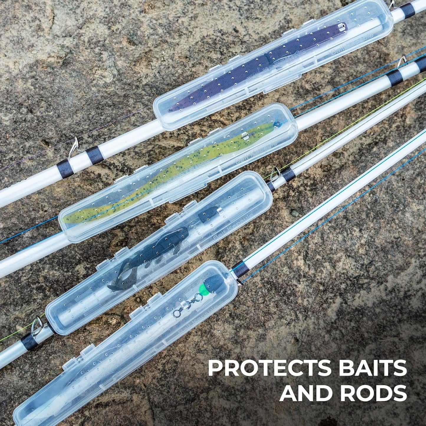 KastKing Bait Kapsule – Lure Cover with Vent Holes, Protects Hooks, Multiple Sizes (S, M, L, Jumbo,Drop Shot) - Multiple Attachments for Freshwater & Saltwater Fishing Gear. Patent Pending.