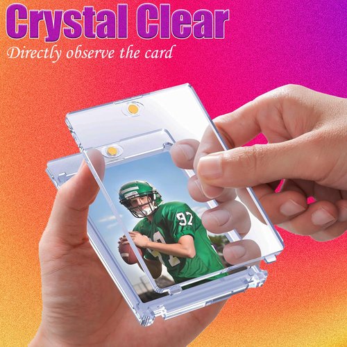 5ct Magnetic Card Holders for Trading Cards, 35pt UV Protection Baseball Card Holder, Ultra Clear Card Protectors Hard Plastic, Card Sleeves Display Case for Baseball/Sports/Game Cards