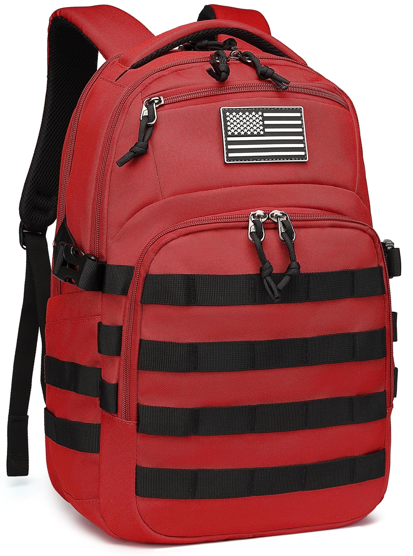 Wotony Military tactical backpack, backpack for men black small tactical assault bag (Red, 20 inch)