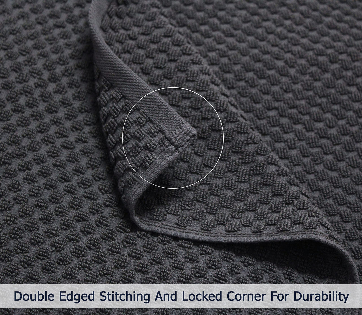 COTTON CRAFT Waffle Luxury Euro Spa Waffle Weave Towel Set - 100% Ringspun Cotton - Absorbent Quick Dry - Oversized 30 x 56 inch - Grey