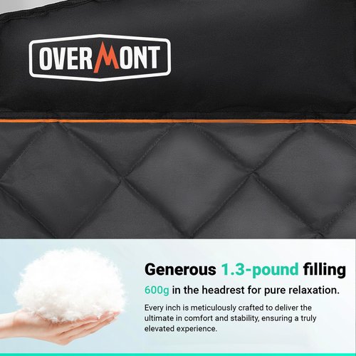 Overmont Oversized Double Camping Chair - 2 Person Comfort Couch Chair Loveseat for Adults - Heavy Duty Lawn Chairs with Cooling Bag&Wine Racks - Support 850LBS Black