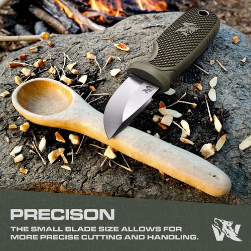ODENWOLF W-MINI - EDC Neck Knife with Sheath and Necklace - Small EDC Fixed Blade Knife Necklace and Belt Clip - Pocket Fixed Blade Knives - Full Tang Neck Knife with Sheath Tactical and Fire Starter