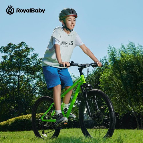 RoyalBaby Kids Mountain Bike for Boys and Girls, Ultra-Light Aluminum X9 24 Inch Wheel Bicycle for 10-14 Years Old Children, 21-Speeds Drivetrain, Green