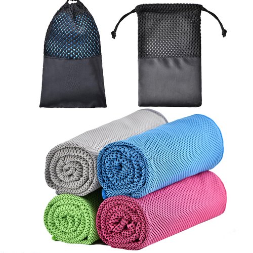 TOBEHIGHER Cooling Towels - 4 Pack Cooling Towel(40"x12"), Cooling Towels for Neck and Face, Microfiber Soft Breathable Cooling Towel for Hot Weather