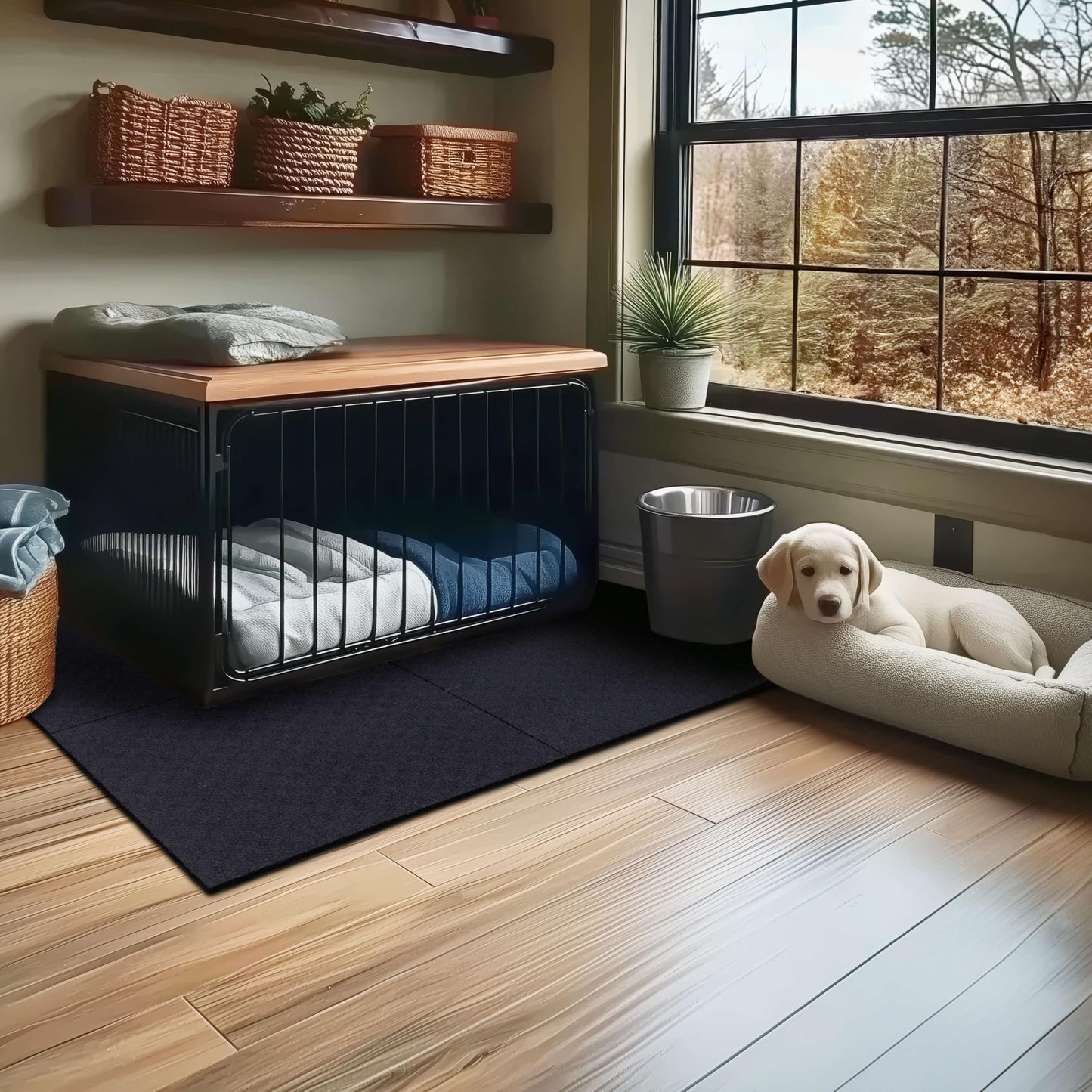 Mohawk Home Heavy Duty Rubber Stall Mat - Gym Floor- Under Dog Crate - All Purpose Utility 3' x 4' - 1/2" Thick - Solid Texture