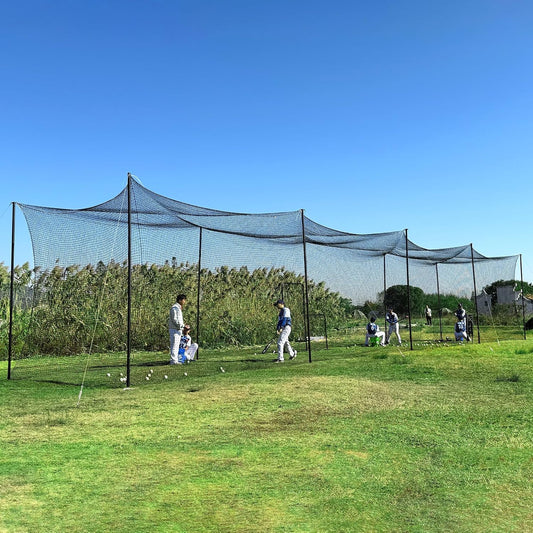 20/35/55/70 FT Baseball Batting Cage, Baseball Nets for Batting Cage，Baseball and Softball Batting Cage Nets for Pitching Training, Outdoor Backyard Batting Cage with Frame