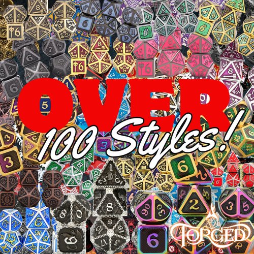 Forged Dice Co. Mystery Dice Bag DND Dice Set Blind Surprise Bag - Contains 1 Complete Set of 7 Metal Dice D4, D6, D8, D10, D12, D20, D% for RPG Board Game and DND Accessories